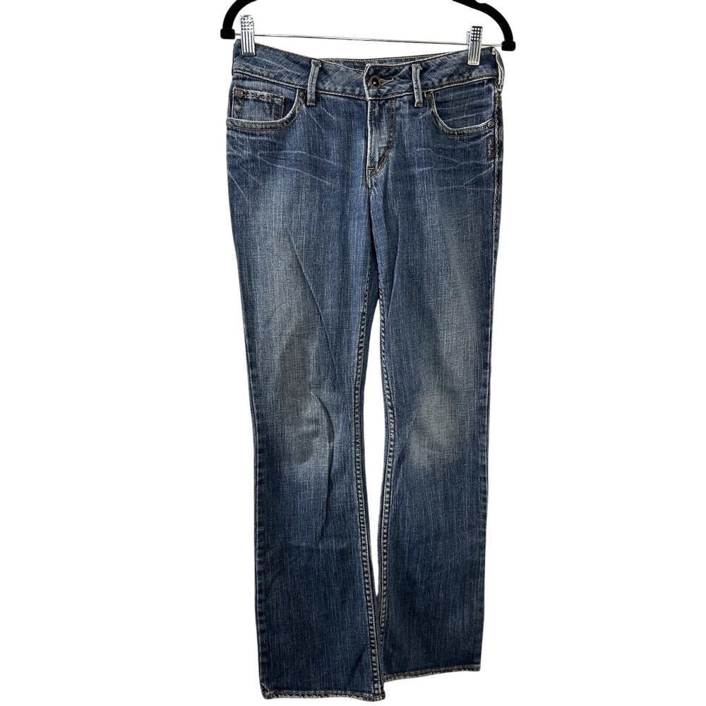 Silver Jeans Julia Bootcut 29 Medium Wash Whiskered Mid‎ Rise Y2K Indie Western